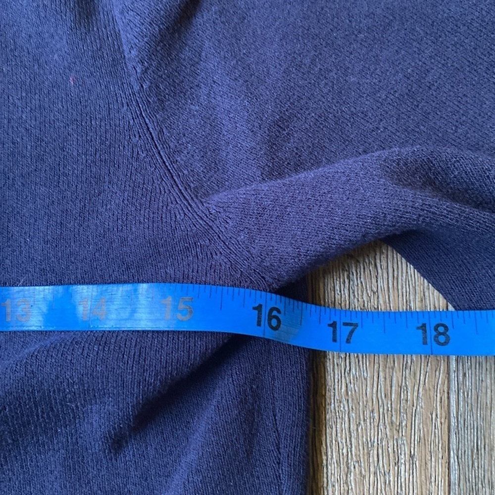 Jacqueline Kennedy Vintage Blue Knit Cardigan White Trim, 3/4 Sleeves, Size S - Picture 5 of 6